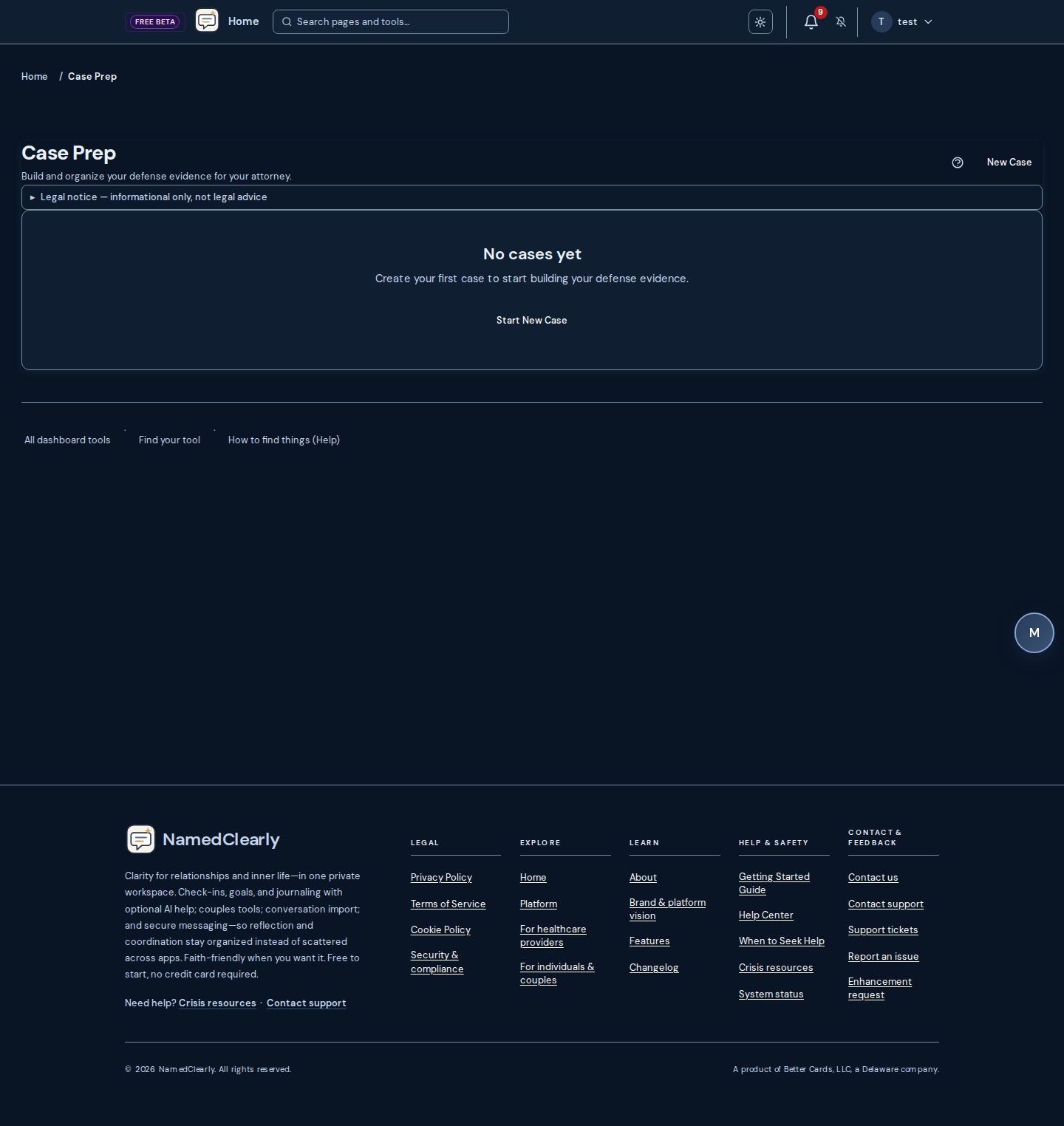 Screenshot: Case Prep