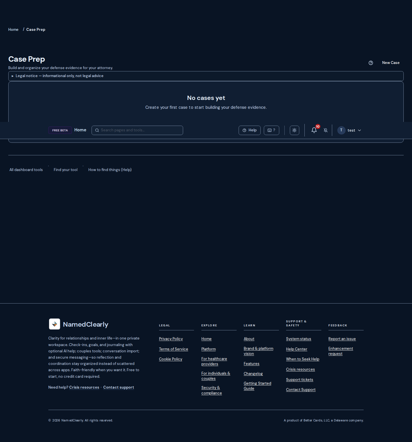 Screenshot: Case Prep