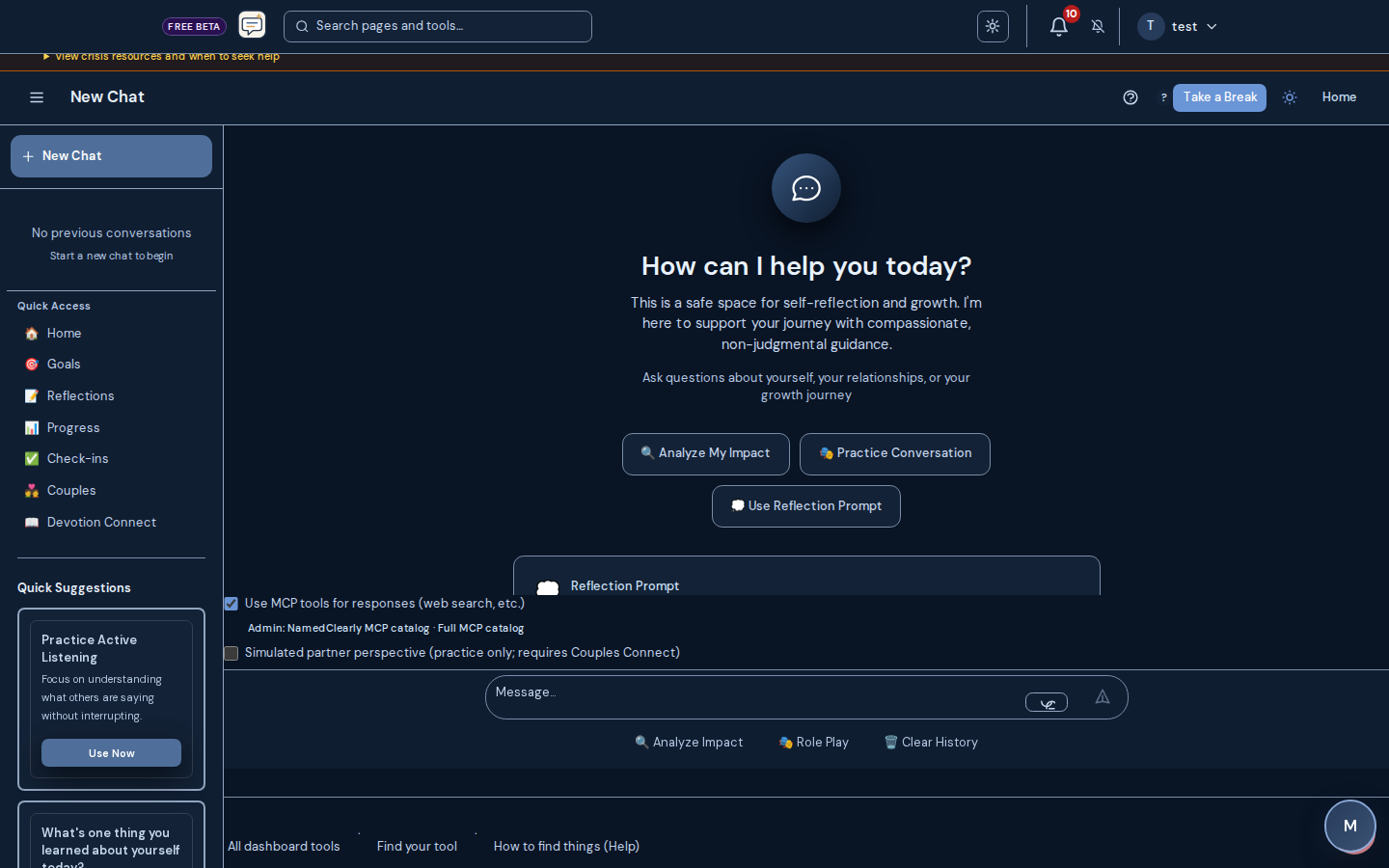 Screenshot: Growth chat