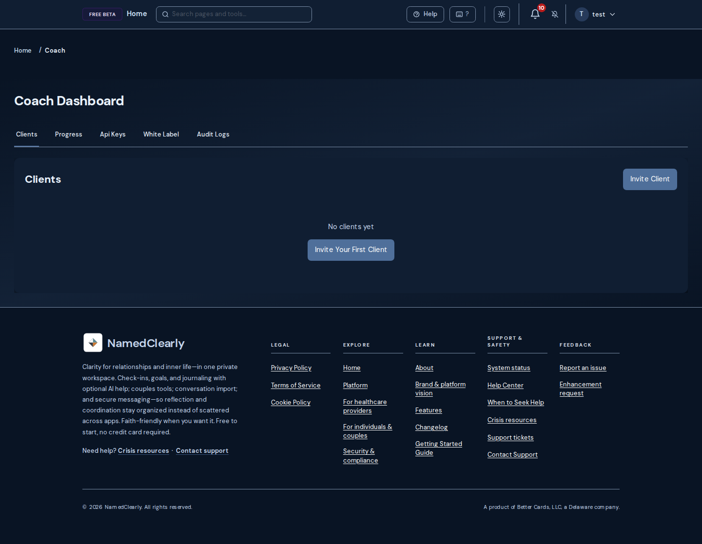 Screenshot: Coach Program