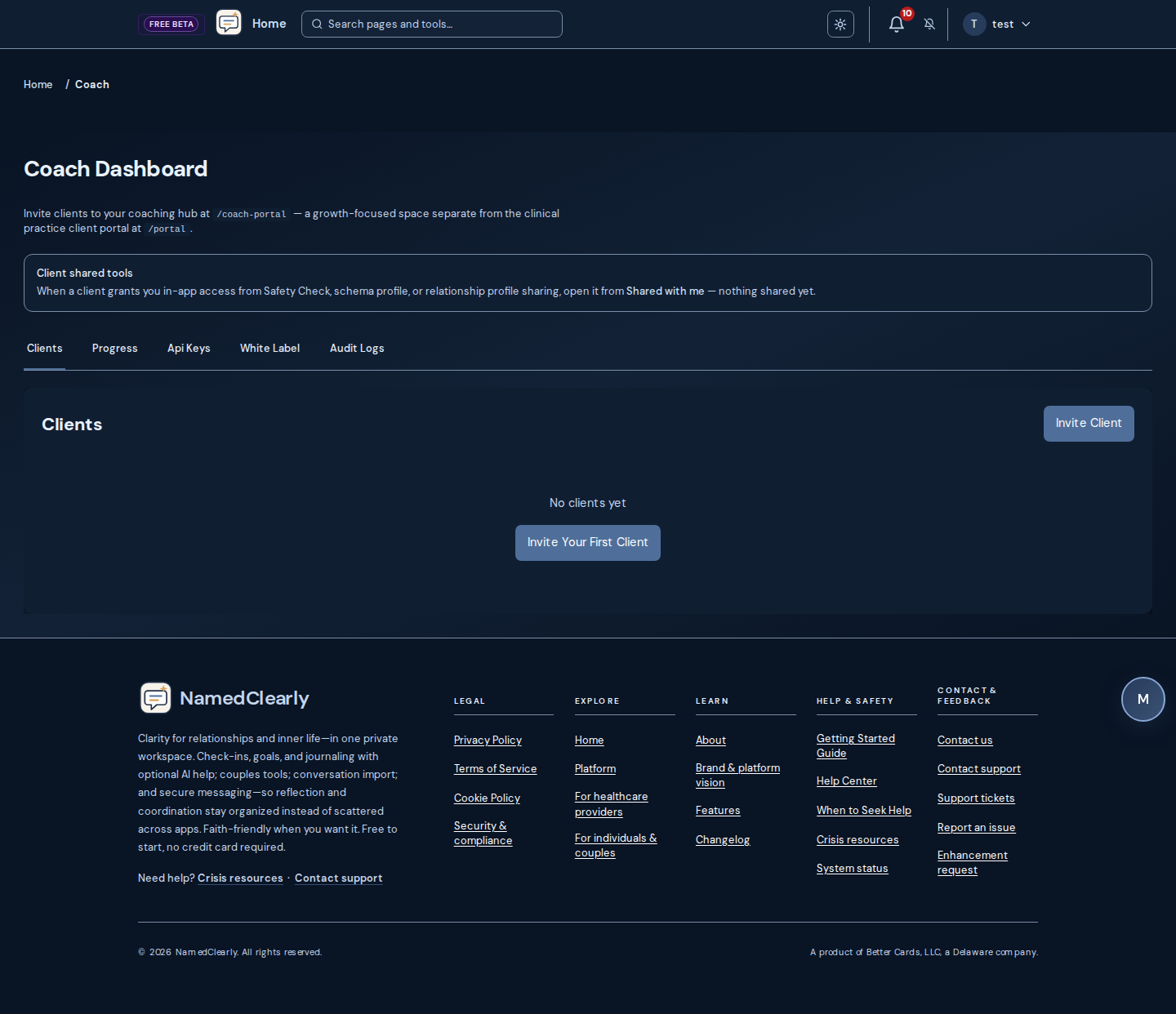 Screenshot: Coach Program