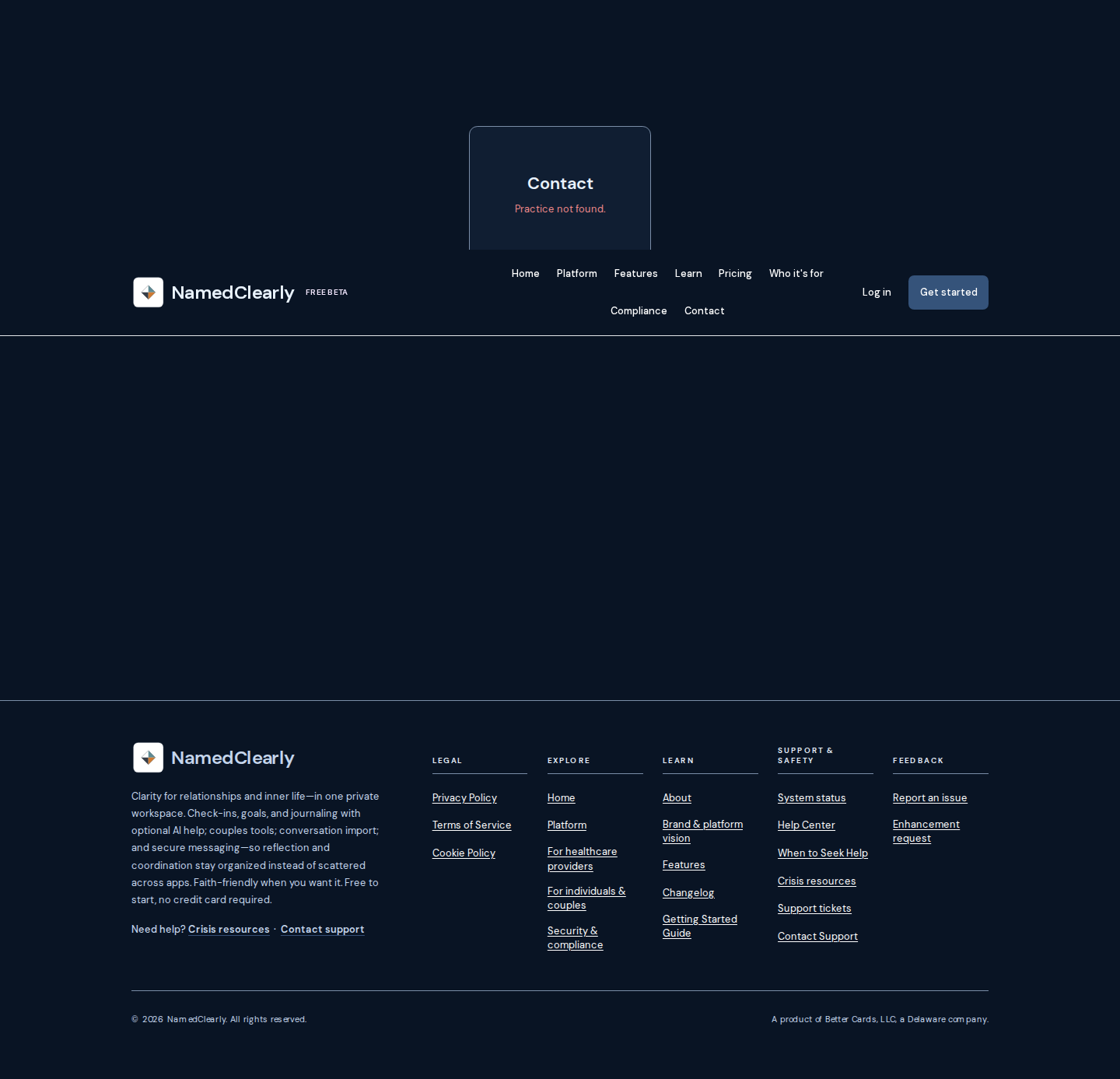 Screenshot: Contact a practice