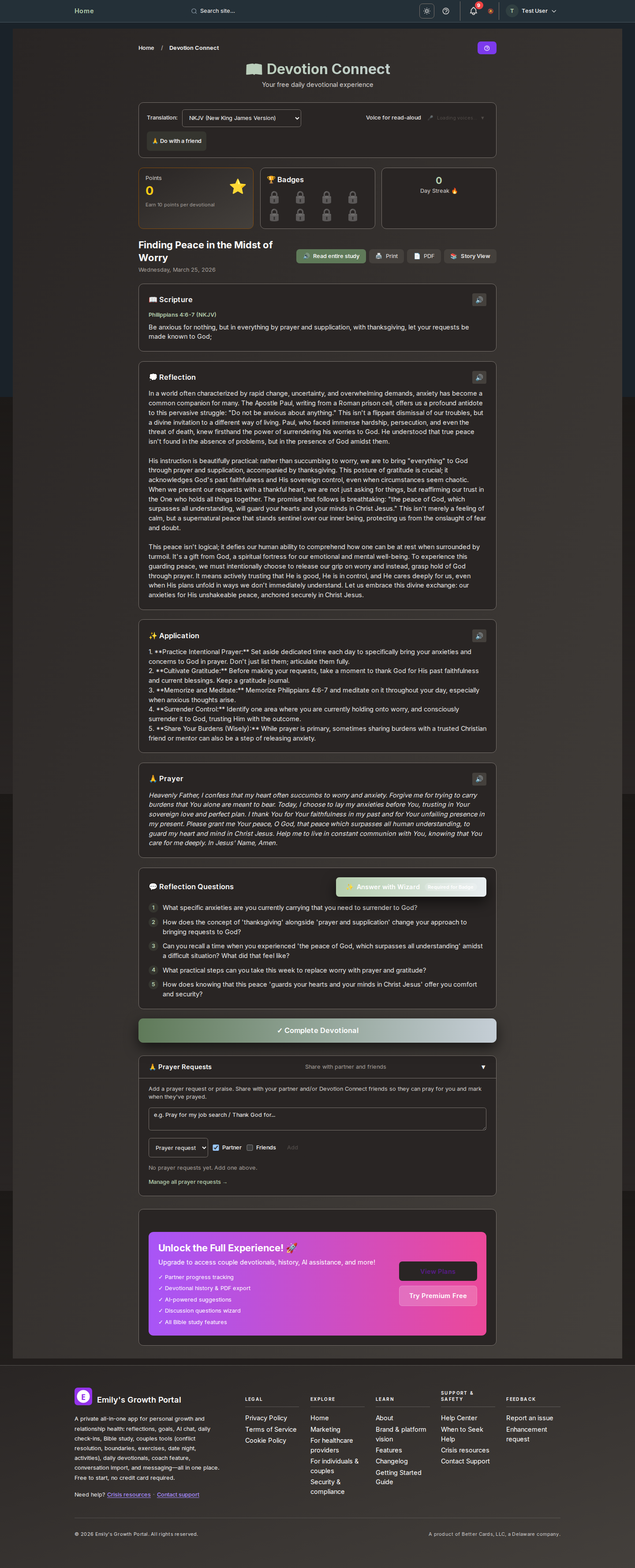 Screenshot: Devotion Connect