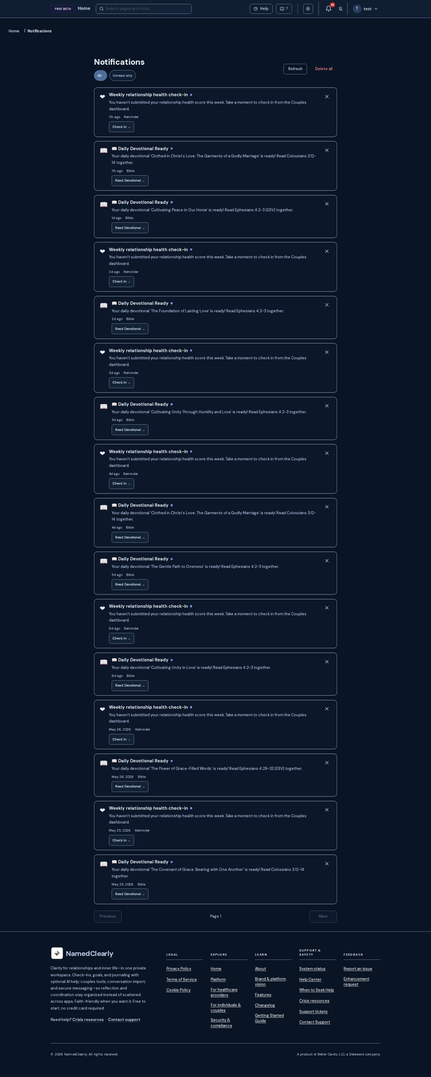 Screenshot: Notifications