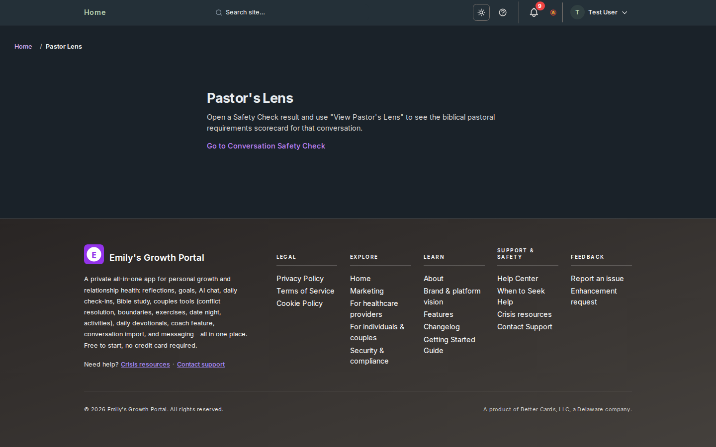Screenshot: Pastor's Lens