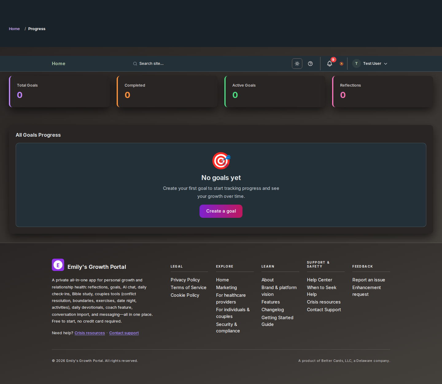 Screenshot: Progress