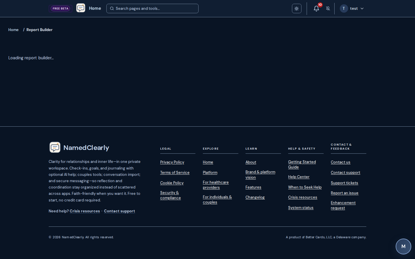 Screenshot: Growth report builder