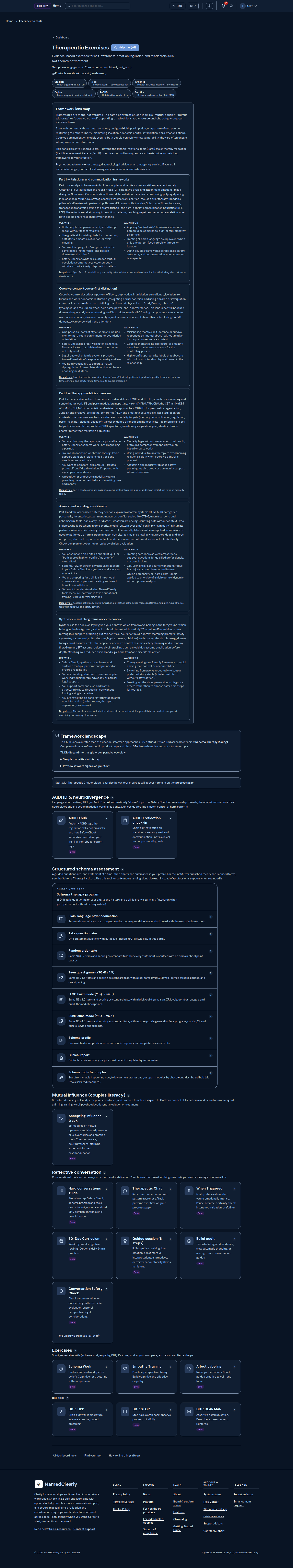 Screenshot: Therapeutic Exercises